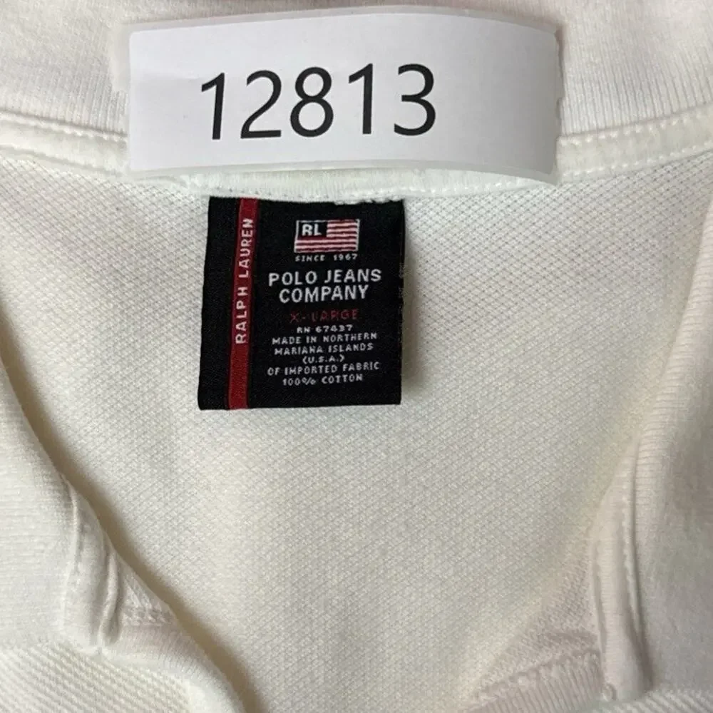 Polo Jeans Co By Ralph Lauren Polo Shirt Mens XL Cream Cotton Vintage Logo